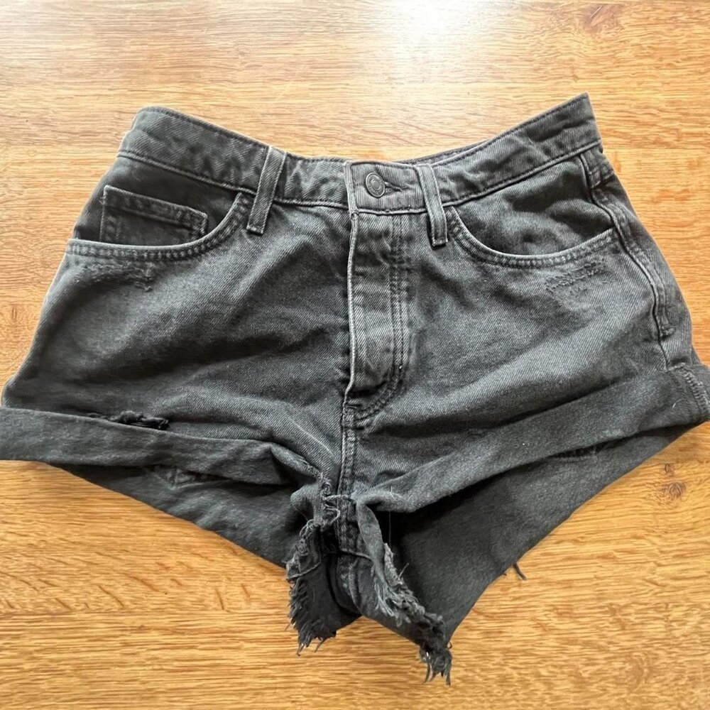 Black Denim Shorts